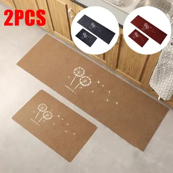

2pcs Kitchen Washable Rug Door Mat Outdoor Bathroom Waterproof Household Non-Slip Mat Fur Rug Alfombras Para Salon