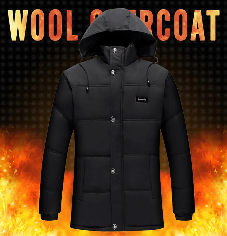 Зима, стиль, хлопковое пальто с капюшоном, Мужская Толстая теплая куртка с хлопковой подкладкой, большие размеры, пальто для папы, дедушки, хлопок