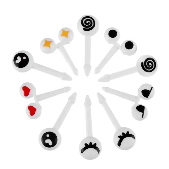 10 db Műanyag Szemek Gyümölcsvilla Gyermek Ebéddoboz Dekoráció Desszert Fogpiszkáló Születésnapi Party Kellékek - Image 2