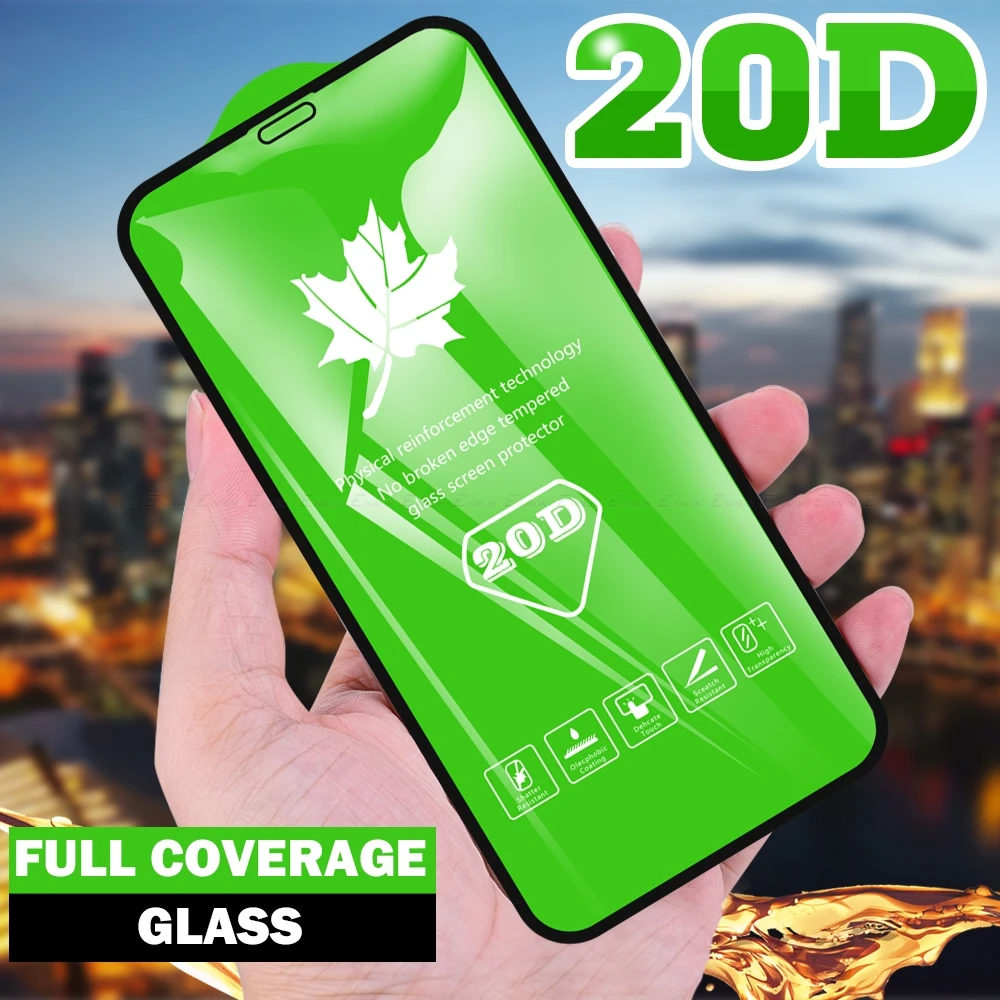 

20D Tempered Glass For iPhone 11 Pro Max X XS Max XR Screen Protector For iPhone 8 7 6 6S Plus Full Cover Protective Glass Film