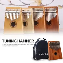 17 клавиш, дерево, акация, большой палец, пианино, продуманное производство, пролонгированный Прочный высококачественный музыкальный инструмент с наклейками, сумка