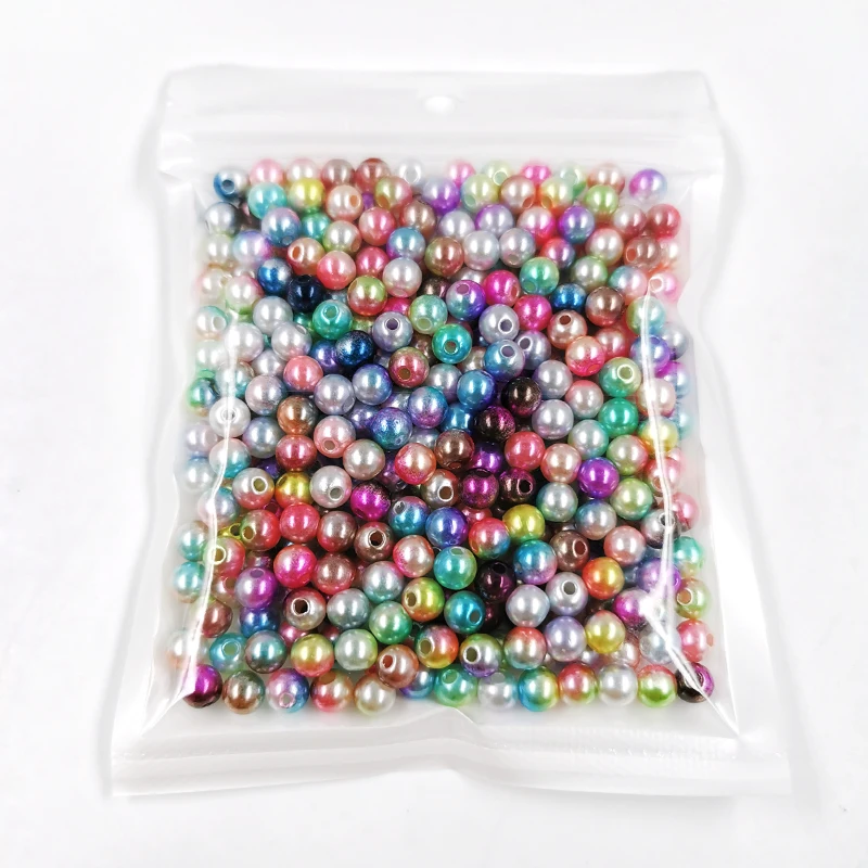 200 шт./лот, 6 мм, разноцветные, имитация жемчуга ABS, два отверстия, круглые, сделай сам, бусины из смолы, пластиковые шарики для изготовления свадебных украшений