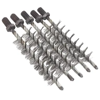 

Utoolmart New 2/5pcs 12mm Thread Wire Brush Metal Handle 172mm Long 20~40mm Dia Steel Wire Pipe Tube Cleaning Chimney Brush Kit