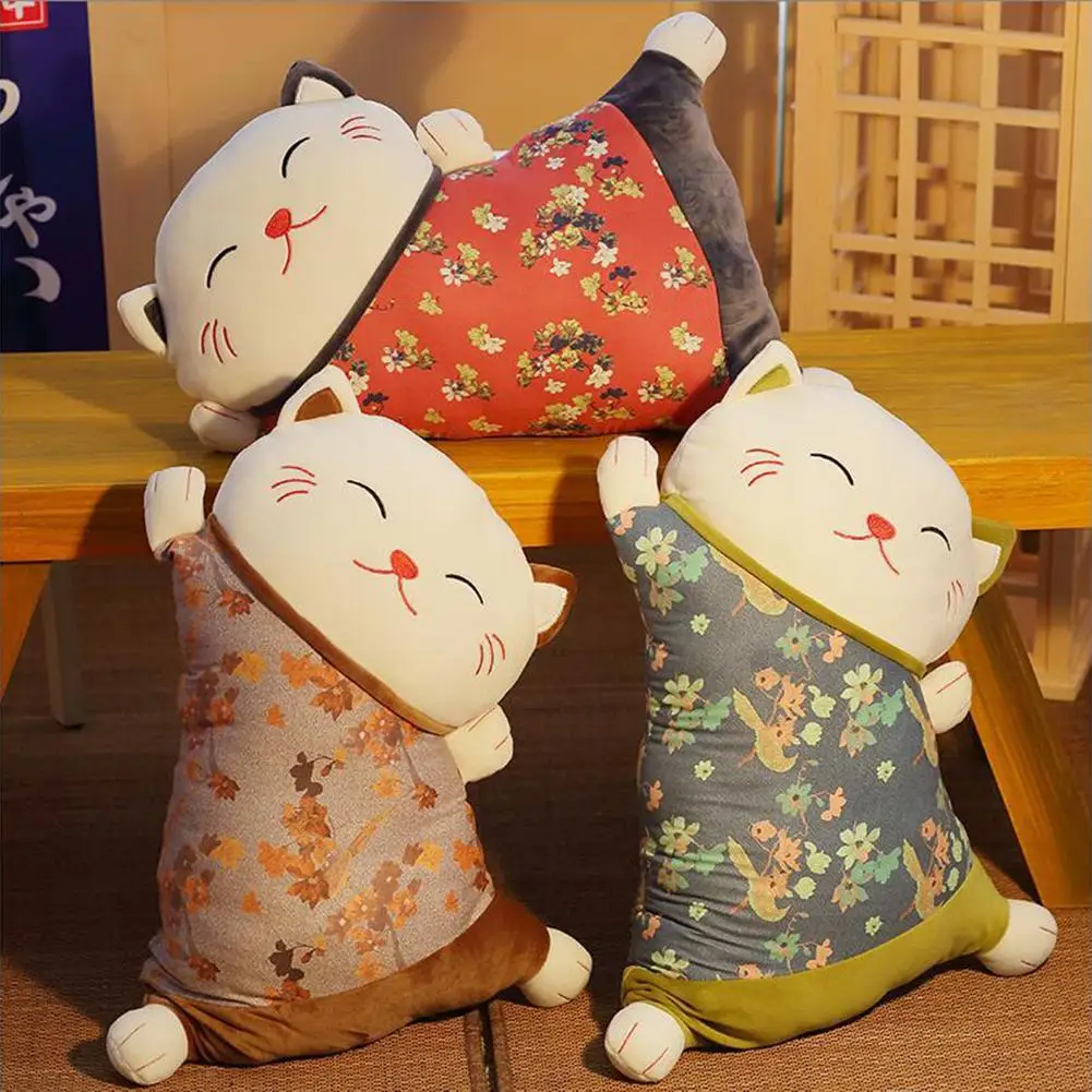 

2 IN 1 Japanese Style Lucky Cat Blanket Pillow Dual Use Sofa Quilt Waist Back Cushion Office Seat Belt