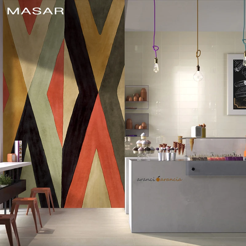

MASAR Creative geometric interlaced lines color mural sofa bedside entrance hall wallpaper waterproof environmental protection