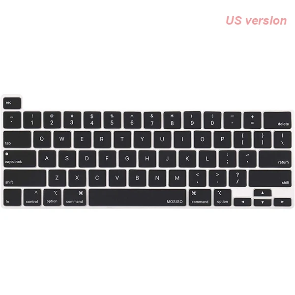MOSISO горячая Распродажа Черная Силиконовая клавиатура для Macbook Pro 16 дюймов A2141 Сенсорная панель прозрачная защитная пленка EU/US - Цвет: US version