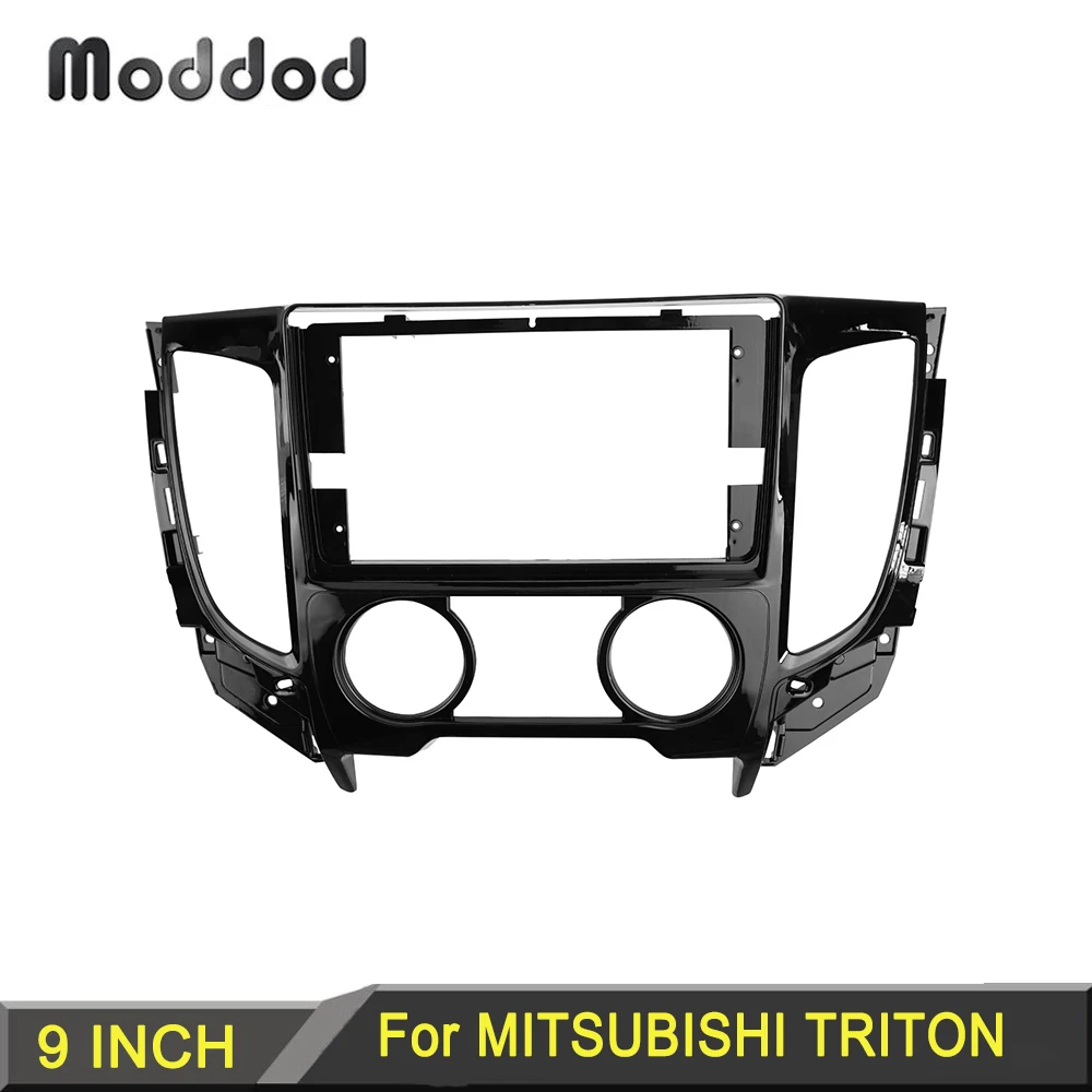 

9 INCH Radio Fascia Fit for MITSUBISHI TRITON 2015 MANUAL AC Stereo DVD Player Install Surround Trim Panel Double 2 Din Frame