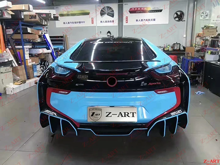 

Z-ART carbon fiber rear diffuser for BMW I8 carbon fiber rear lip for BMW I8 2014-2019 carbon fiber rear chin low spoiler