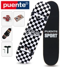 Puente adulto quatro rodas abec-9 duplo snubby bordo skate impressão de transferência térmica padrão placa de skate bordo longo