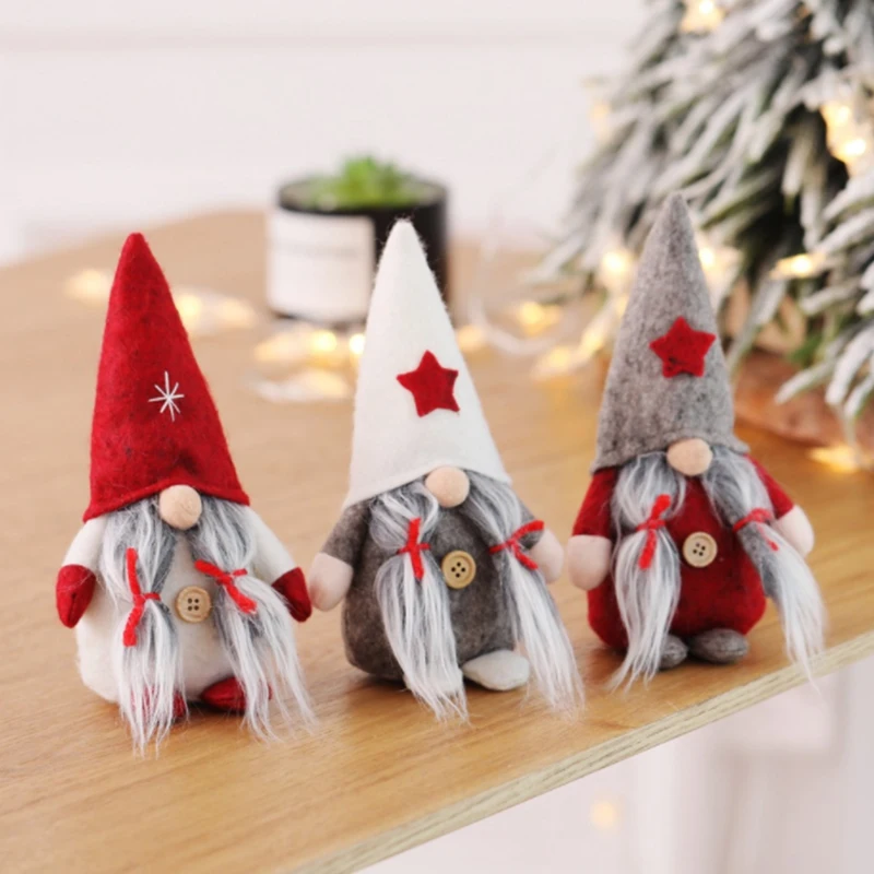 Рождественские куклы украшения новинка 2019 Безликие игрушки на пуговицах Санта