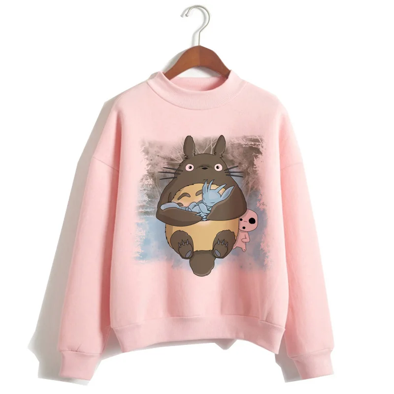 Totoro Унесенные спирали harajuku толстовки для женщин мультфильм одежда толстовка капюшон ulzzang Забавный с капюшоном Женский полиэстер негабаритных