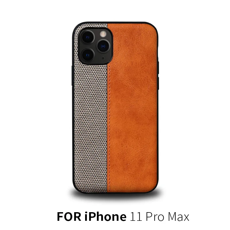 Кожаный чехол с вязаными качествами для Iphone 11 PRO MAX, деловой чехол для телефона - Цвет: 12 FOR 11 PRO MAX