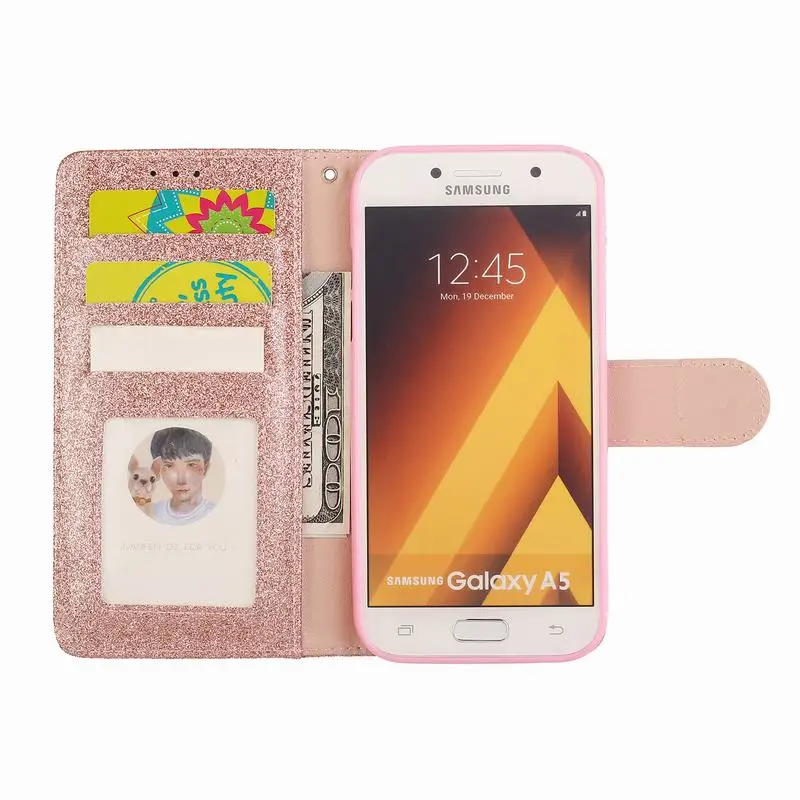 Для samsung Galaxy A5 A520 Чехол Флип Бумажник на магните чехол для samsung A 5 блестящий кожаный чехол для телефона Galaxy A520