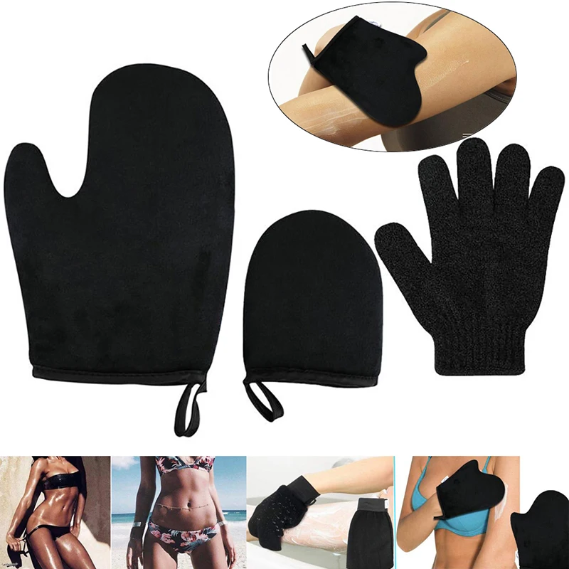 3Pcs/Set Body Cleaning Glove Reusable Self Tanning Glove Body Self Tan Applicator Tanning Gloves Cream