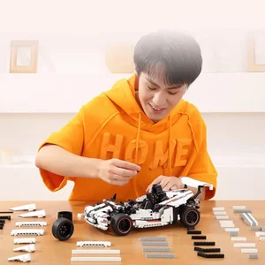 Image 5 - Xiaomi – blocs de construction MITU, voiture de course sur route, jouet pour enfants électrique, Bluetooth 5.0, télécommande intelligente avec application, 900 pièces 