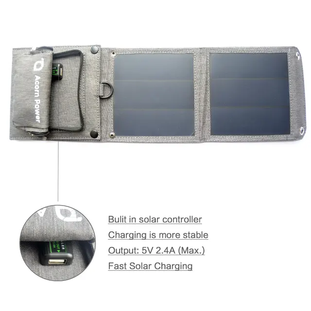 14W Solar Panels Charger 5V USB Output Solar Battery Charger for iPhone iPad Samsung Huawei Xiaomi OPPO Vivo OnePlus Realme Sony 5