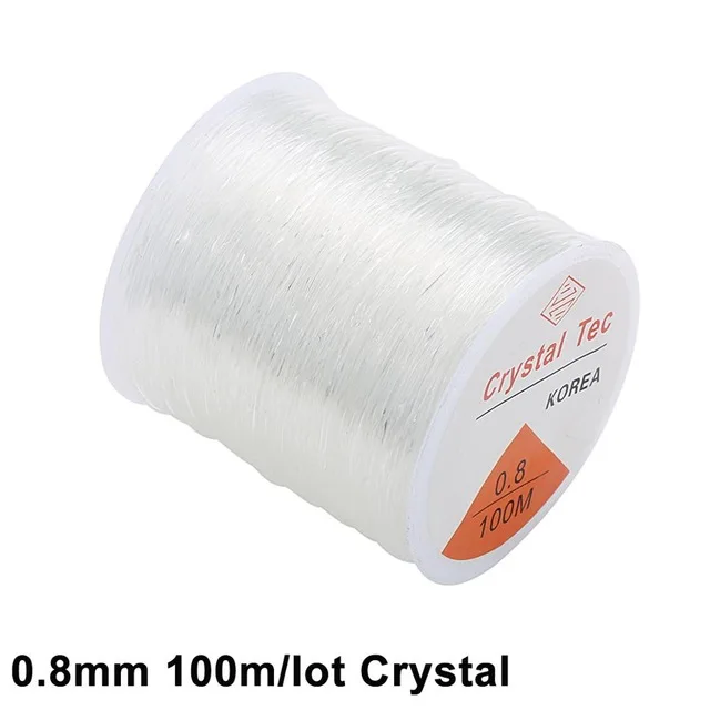 100M Plastic Crystal DIY Beading Stretch Cords Elastic Line Jewelry Making Supply Wire String jeweleri thread String Thread 0.8mmX100m Crystal
