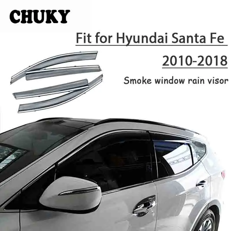 Chuky 4 шт. ABS оформление окон Автомобиля Козырьки навесы дождевик для hyundai Santa Fe 2010-2012 аксессуары