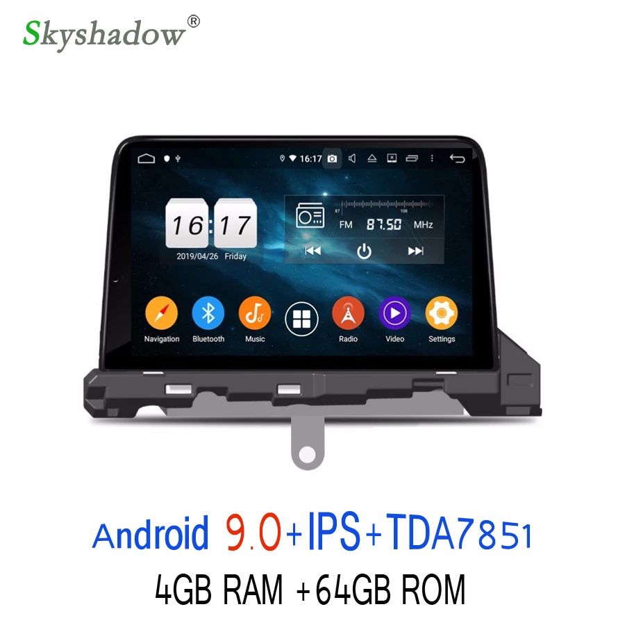 10,25 ''Android 9,0 4 Гб ОЗУ 64 Гб 8 ядерный автомобильный dvd-плеер Стерео gps карта RDS радио wifi Bluetooth 4,2 для Mazda 6 Atenza