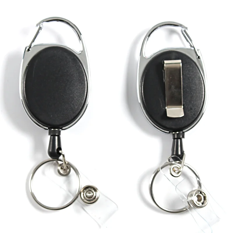 Bluestreak Cleaner Fish Retractable Badge Holder Reel Metal ID Badge Holder with Belt Clip Key Ring for Name Card Keychain
