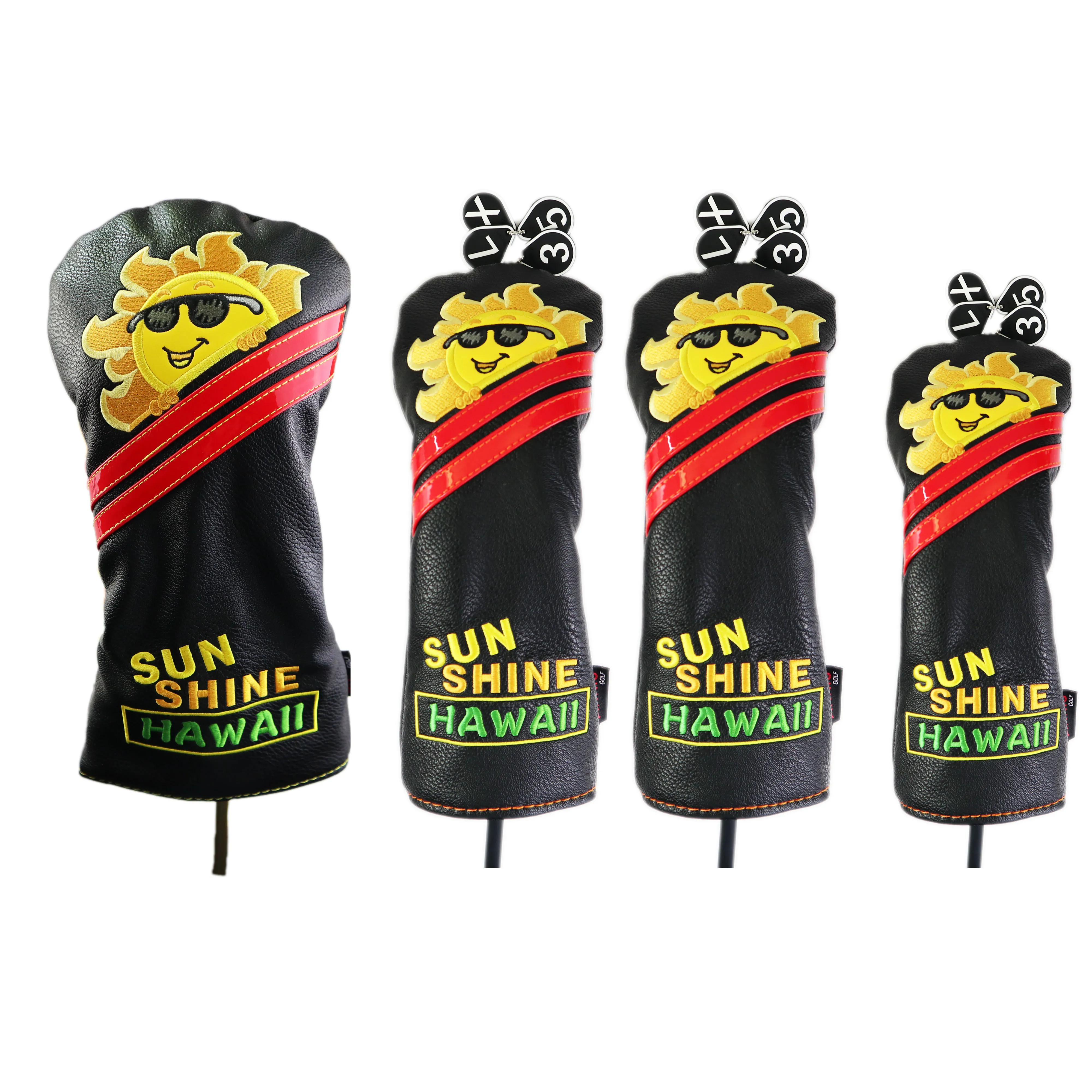 

NRC Golf Driver Headcover Club Covers PU Sunshine For #1 Driver #3 #5 Fairway Woods Hybrid Clubs Headcovers