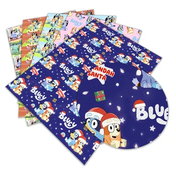 

Hot Sales Bluey Cartoon Dog Printed 30 cm x 136 cm PU Leather Fabric DIY Sewing Garment HairBow Bags L216 L217