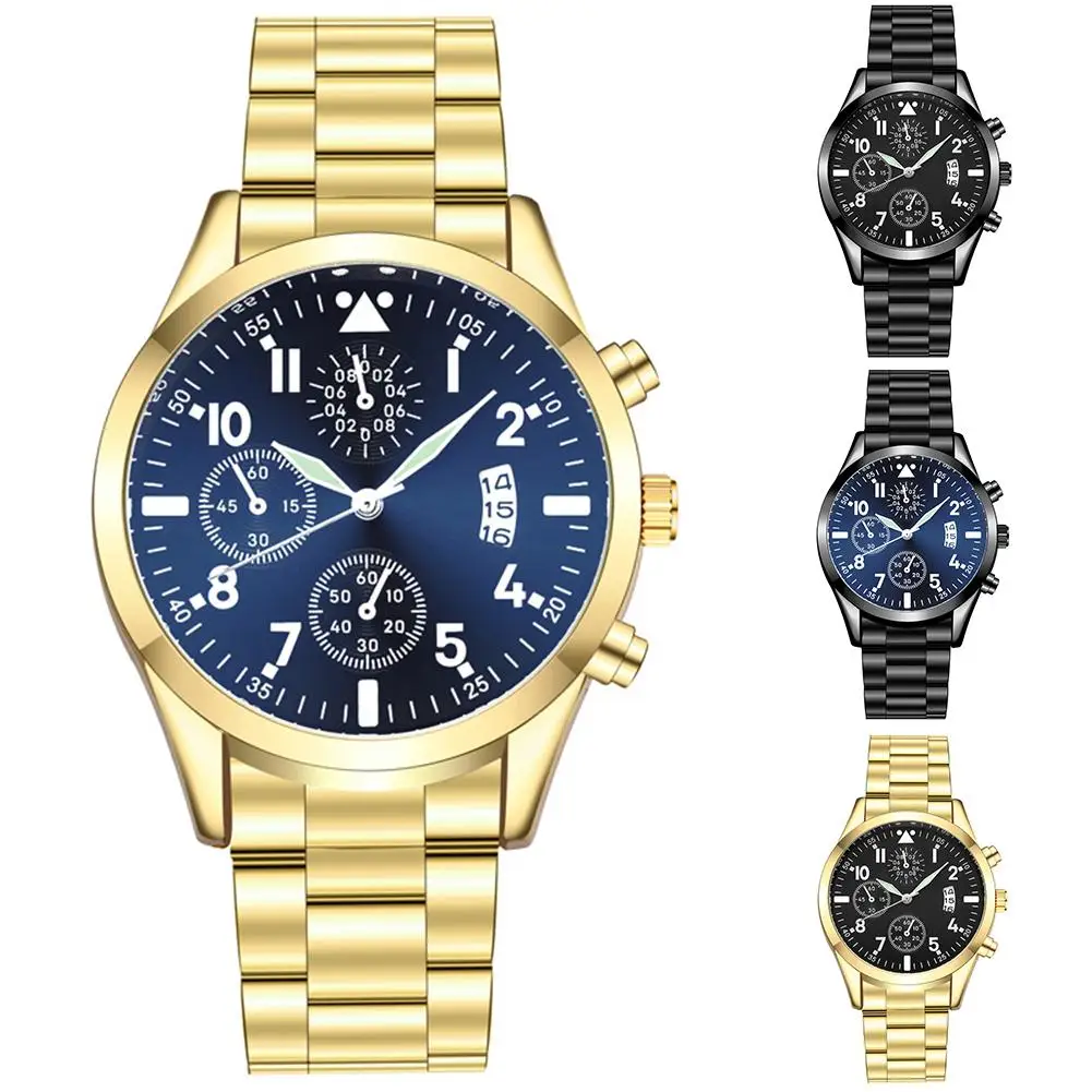 

Fashion Luxury Men Watch Round Sub Dial Calendar Display Luminous Analog Quartz Male Wrist Watches zegarek meski