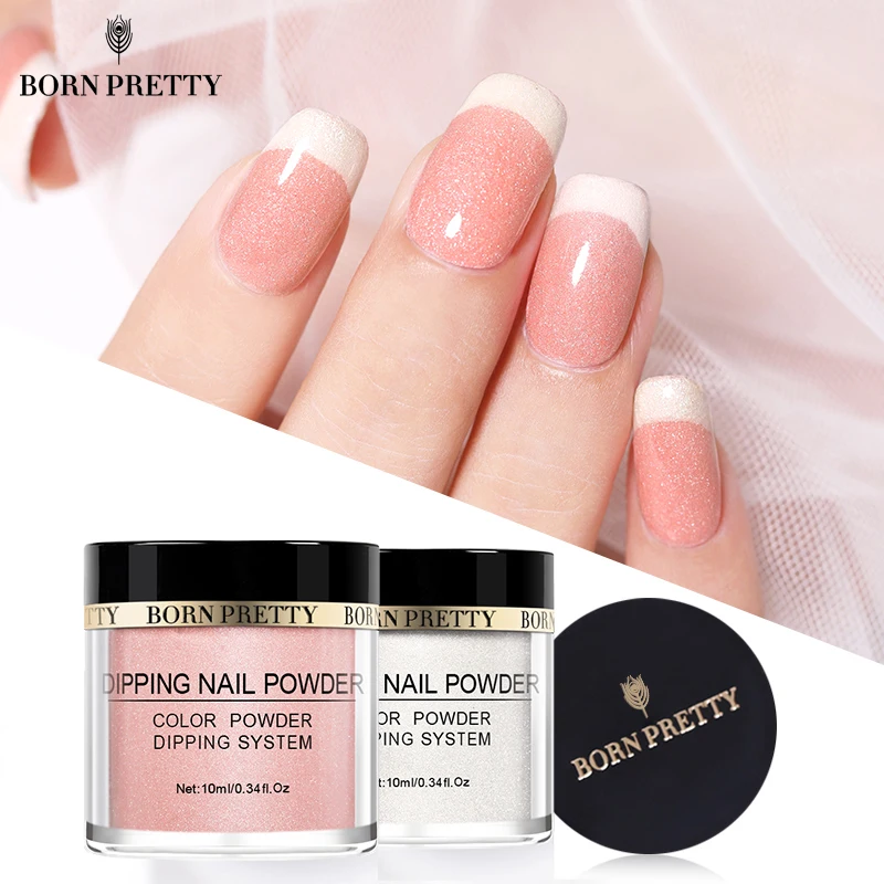 BORN PRETTY Shimmer Dipping пудра для ногтей 10 мл натуральная сухая красочная долговечная