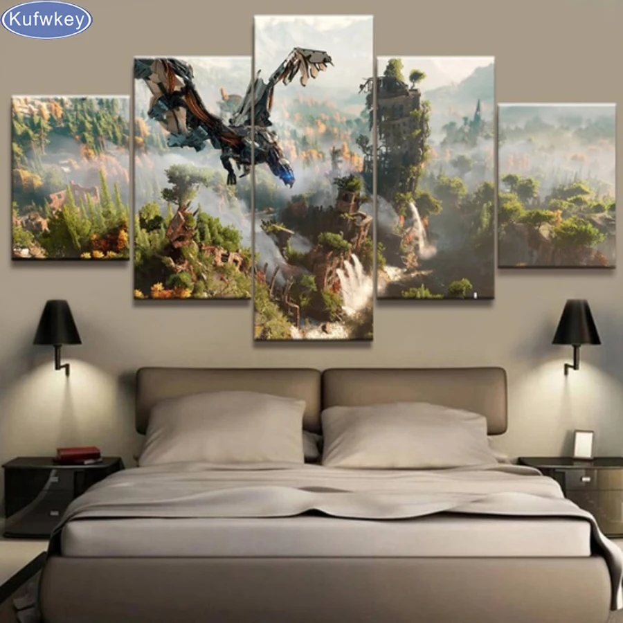5 шт./компл. игровой холст Horizon Zero Dawn полноразмерная 5D алмазная живопись сделай сам