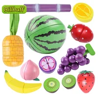 Montessori Simulation Wooden Toy Magnetic Cutting Fruit Banana Lemon Play Kitchen Model Early Educational Toys for Children Gift 1