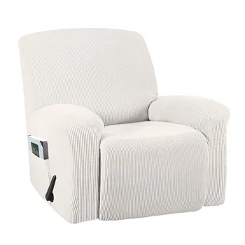 

Washable Furniture Recliner Cover Home Decor Sofa Protector Anti Slip With Pockets Solid Polyester Modern Stretch Living Room