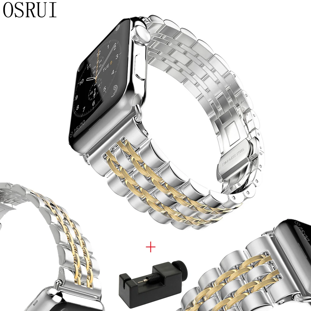 Ремешок для Apple Watch band 42 мм 38 correa iwatch 44 мм/40 4 3 2 браслет из нержавеющей стали pulseira apple