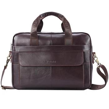 

PI UNCLE Leather Business Men's Briefcase Shoulder Messenger Bag Casual Laptop Bag Travel Bag