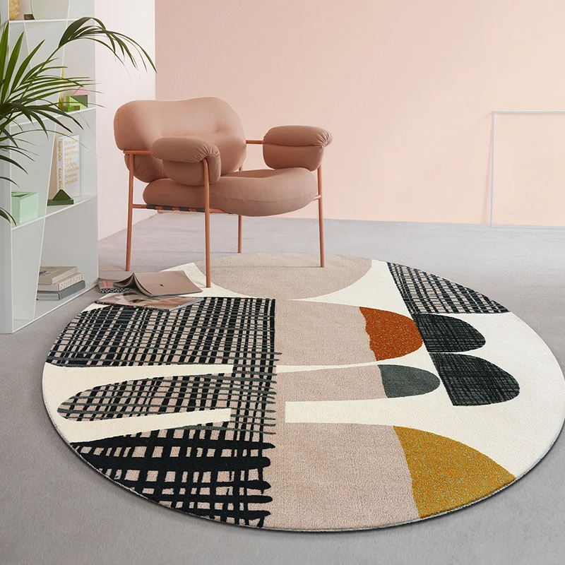 Geometric-Round-Carpet-Living-Room-Home-Bedroom-Round-Rug-Nordic-Thick-Floor-Rug-Sofa-Coffee ...