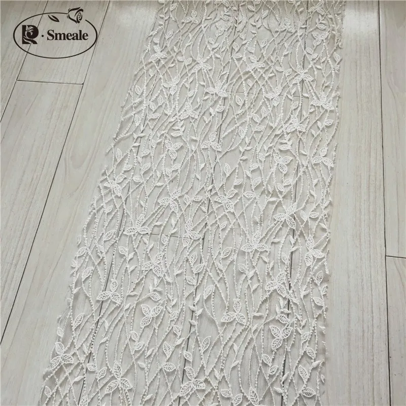 Бисерные блестки вышитая кружевная ткань свадебное платье DIY аксессуары