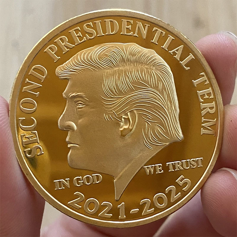 Colección de monedas de Oro nos Conmemoración a Donald Trump moneda segundo mandato presidencial 2021-2025 confiamos en Dios