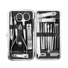 19 шт. профессиональный маникюрный набор для ногтей набор инструментов для красоты из нержавеющей стали кусачки для ногтей щипчики для ногтей игла клипер коробка для хранения