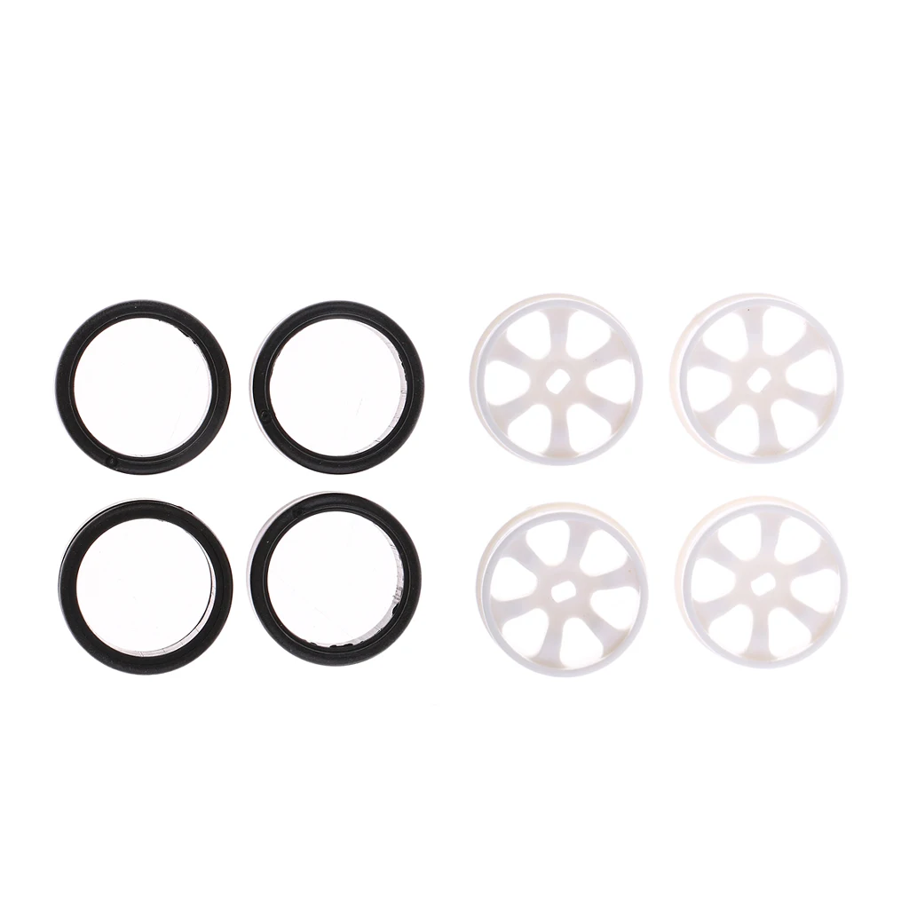 4pcs White Wheels + 4pcs Black Tires RC Accessories for WLtoys K969 K989 P929 1/28  Rally Model Cars