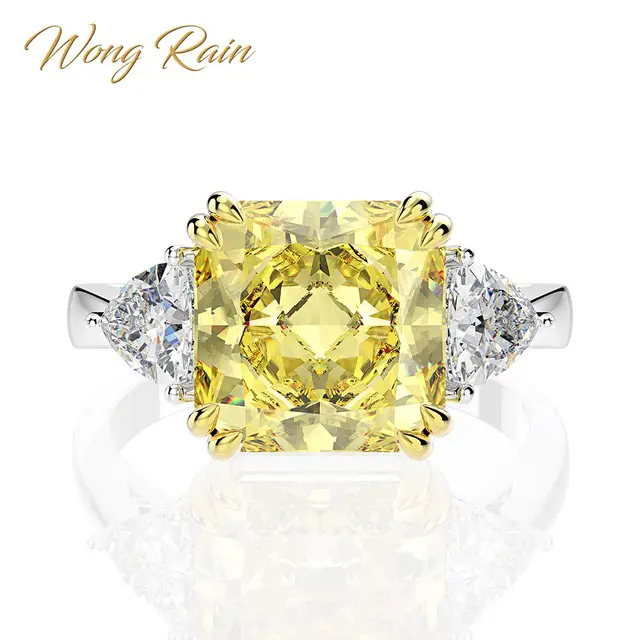 US $34.85 Sterling Silver Created Moissanite Citrine Sapphire Gemstone Wedding Engagement