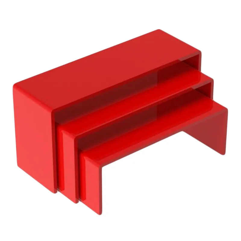 

3Pcs/set Acrylic Display Stand Jewelry Showcase Storage Rack Shelf Holder White Black Clear Red Home Storage Organization