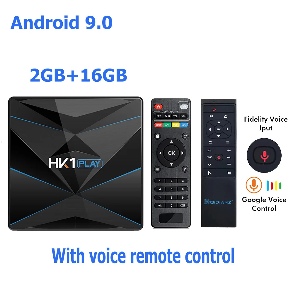 2G16G-MT12 HK1 PLAY Android 9,0 Smart tv BOX Amlogic S905X2 Гугл ТВ приемник 4K Wifi медиаплеер Play Store бесплатное приложение быстрый набор верхней коробки - Цвет: 2G16G-MT12