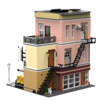

2919Pcs MOC 3D Street View Bake Shop Block Model DIY Assembly Educational Building Kit for Small Particle Christmas Gift
