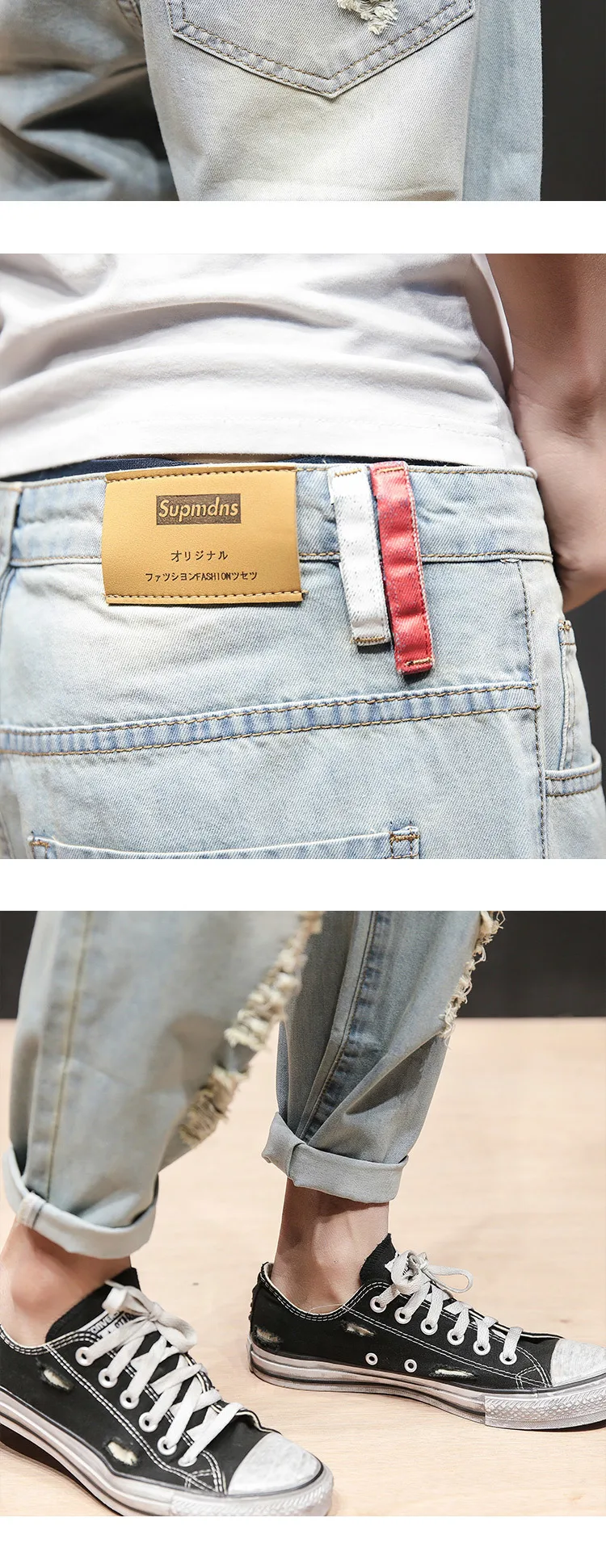 Zomer Mannen Losse джинсы Mode Lente зауженные повседневные джинсы Mannen Persoonlijkheid Gat джинсы Broek Homme