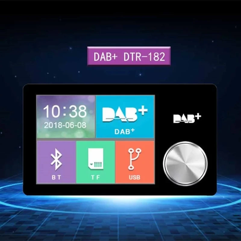 EZoneTronics 2,8Buntes Display Auto DAB+Radio-Adapter, tragbares  DAB-Digitalradio Bluetooth FM-Sender Musikempfänger+Unbegrenzte