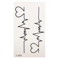 Unisex Tattoo Sticker Decor Fashion Temporary Waterproof Body Love Wave Decoration for Temporary