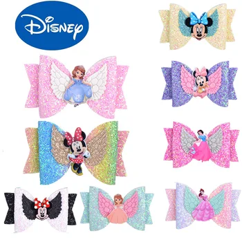 

Gradient Sequins Swallowtail Hairpin Girl Minnie Frozen Sofia Snow White Princess Bow Hairclip Hair Accessories Birthady Gift