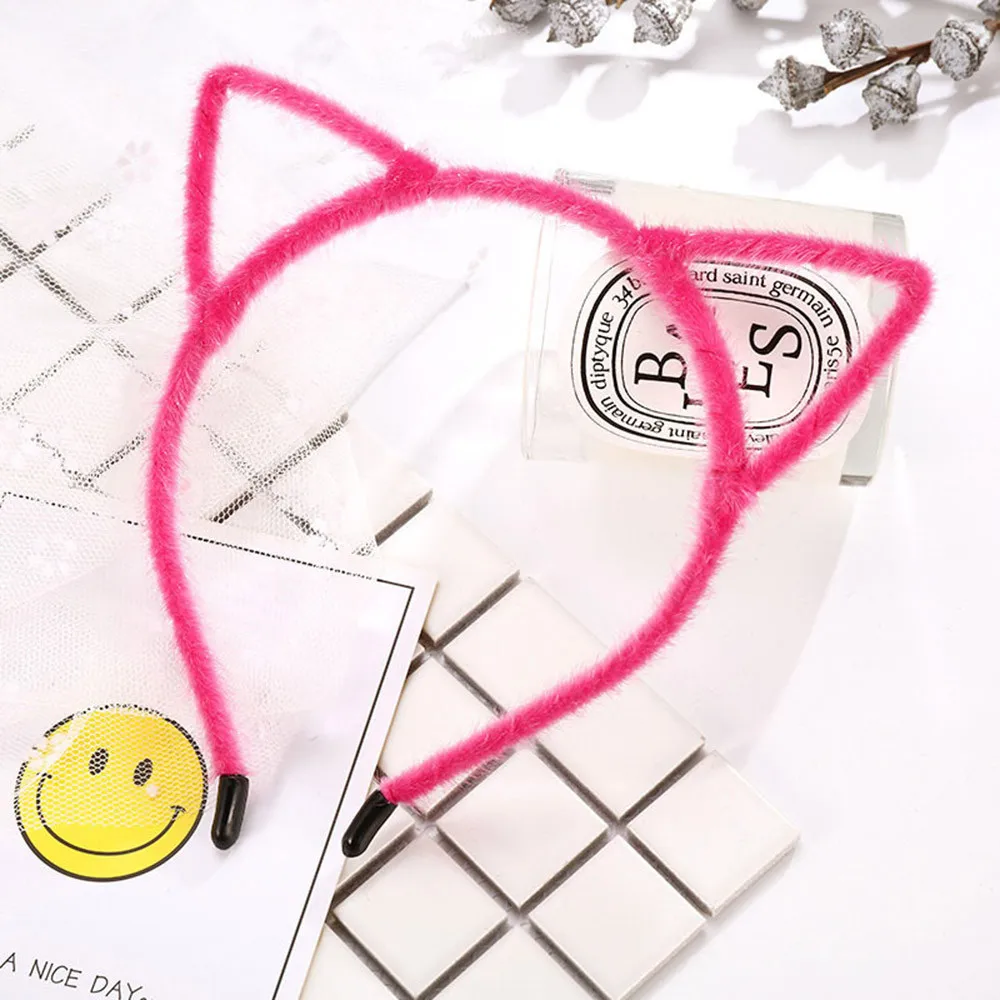  Girls Headband kids cute cat ears and velvet headband  Headwear Hair Accessories baby Washing Face Makeup Headwear