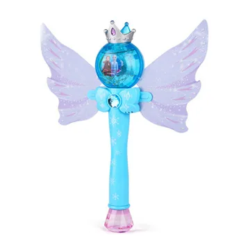 

Disney Frozen Cartoon Elsa Princess Electronal Magic Stick Bubble Machine Christmas Children Gift Action Figure Model Toy M5411