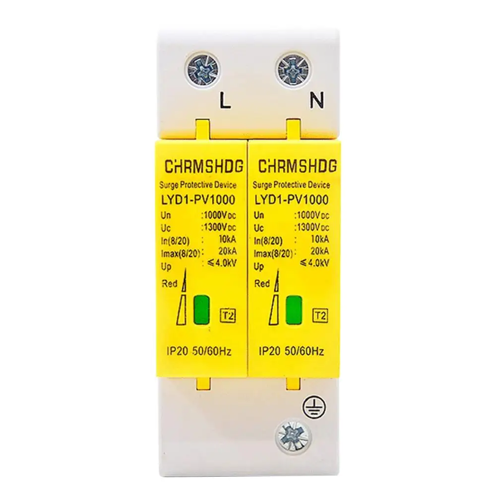 

House 2P Surge Protector Low-voltage Protective Arrester Circuit Breaker 20/40KA Thundering Protection Low Residual Pressure