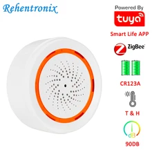 Tuya Smart Temperature Humidity 90DB Battery Built-in Siren Alarm 3 in 1 ZigBee Sensor 90DB Sound Light Sensor Building Automation Tuya Smart Temperature Humidity 90DB Battery Built-in Siren Alarm 3 in 1 ZigBee Sensor 90DB Sound Light Sensor Building Automation